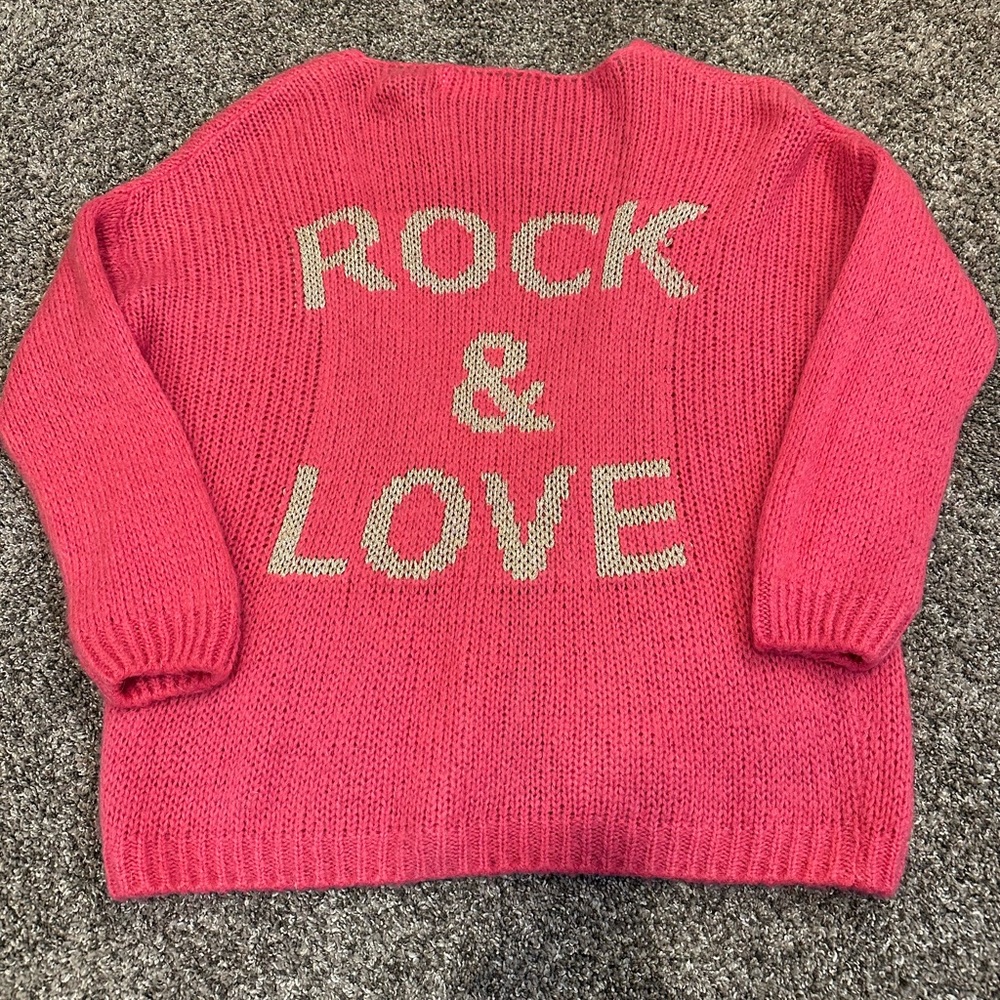 Women's Rock & Love Cardigan Pink Open Soft & Cozy O/S
